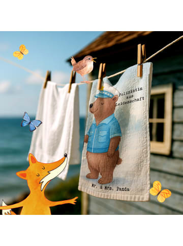 Mr. & Mrs. Panda Handtuch Polizistin Leidenschaft Design mit Spruch in Weiß