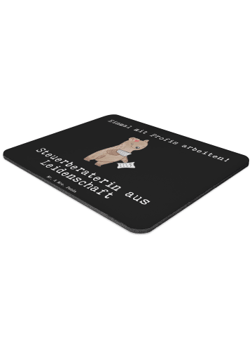 Mr. & Mrs. Panda Mousepad Steuerberaterin Leidenschaft mit Spruch in Schwarz