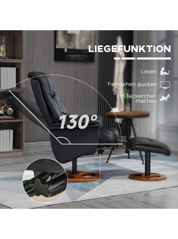 HOMCOM Massagesessel-77L x 89B x 110H cm-Schwarz