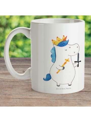 Mr. & Mrs. Panda Kindertasse Einhorn König mit Schwert ohne Spruch in Weiß