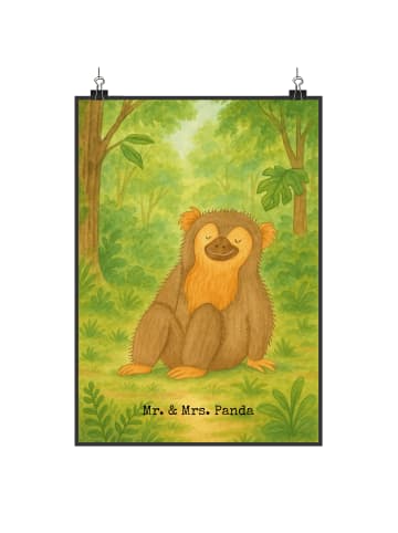 Mr. & Mrs. Panda Bild Affe Design ohne Spruch in Weiß