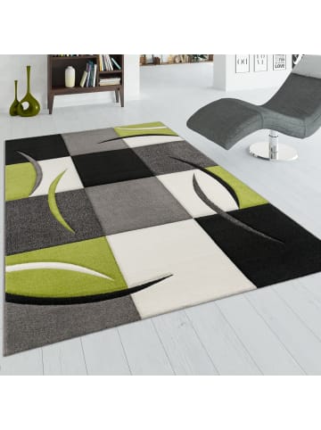 KADIMA DESIGN Teppich Kurzflor Karo Wohnzimmer in Grün