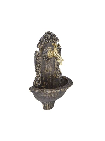 relaxdays Wandbrunnen in Schwarz - (B)24,5x (H)40 x (T)13 cm