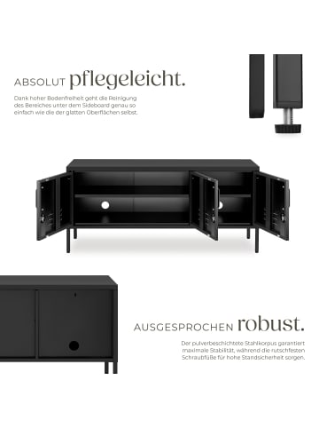 tectake Sideboard, Kippschutz, höhenverstellbare Füße, 120 x 37,5 x 55,5 cm