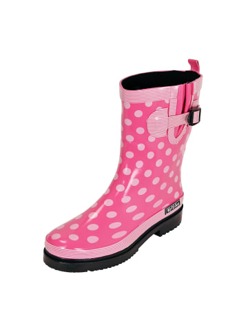 MADSea Gummistiefel Ocean Halbschaft in pink mit weißen Punkten