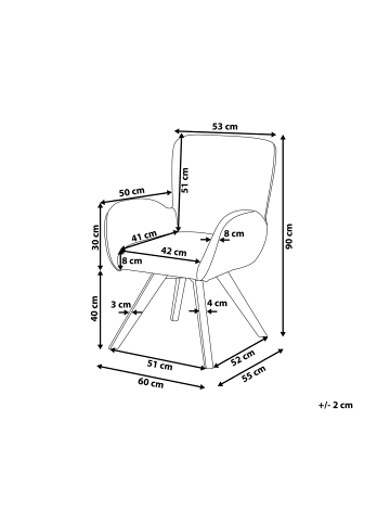 Beliani Sessel BJARN in Braun - (W) 60 x (H) 90 x (L) 55 cm