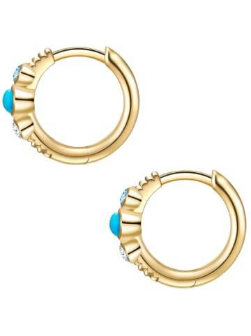 Glanzstücke München Ohrringe aus Sterling Silber mit Türkis (rek.) in gelbgold