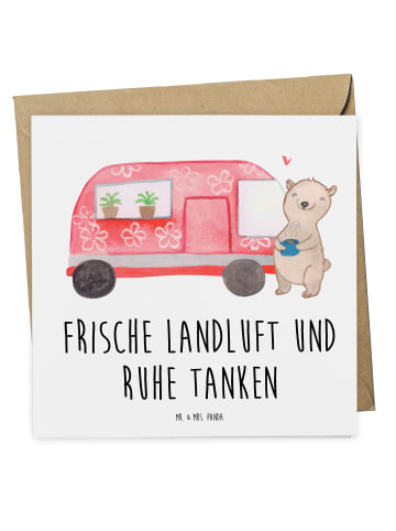 Mr. & Mrs. Panda Gutschein Wochenendtrip auf dem Land mit Spruch in Weiß