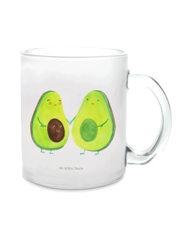 Mr. & Mrs. Panda Teetasse Avocado Pärchen ohne Spruch in Transparent