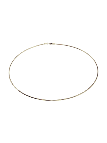 Schmuckador Halsreif Omega 1mm - 45cm - 750 Weißgold mit Schraubverschluss in silber