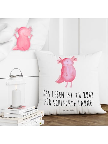 Mr. & Mrs. Panda Kopfkissen Axolotl Glücklich mit Spruch in Weiß