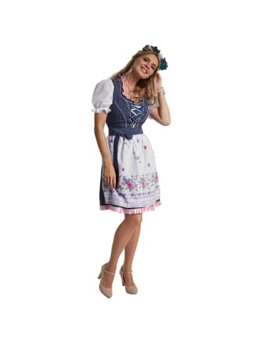 tectake Mini-Dirndl Garching Modell 2 in blau/weiß