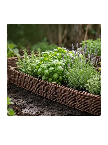 relaxdays 4 x Beeteinfassung in Braun - (B)100 x (H)10 cm