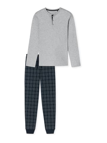 Schiesser Pyjama Fine Interlock in grau-mel.