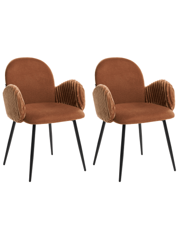 Beliani 2er-Set Esszimmerstuhl AMITY in Braun/Schwarz