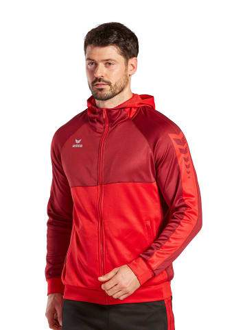 erima Herren Six Wings Trainingsjacke mit Kapuze in rot/bordeaux