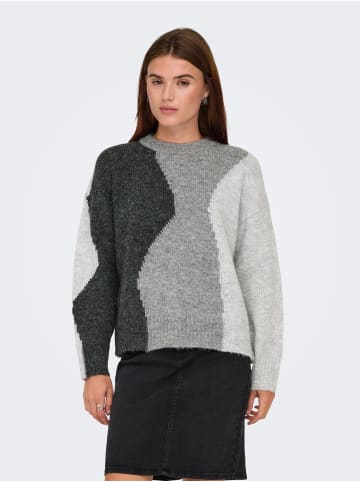 ONLY Strickpullover in Medium Grey Melange