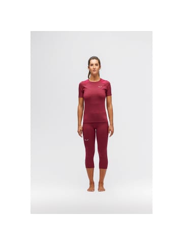 Salewa W CRISTALLOWARM ALPINEMERINO RESPONSIVE 3/4 TIGHT in Rot
