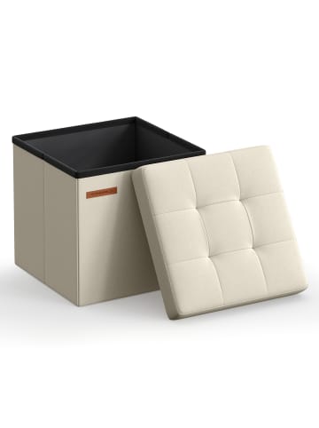 SONGMICS Sitzhocker Minota in Weiß - (B)30 x (H)30 x (T)30 cm