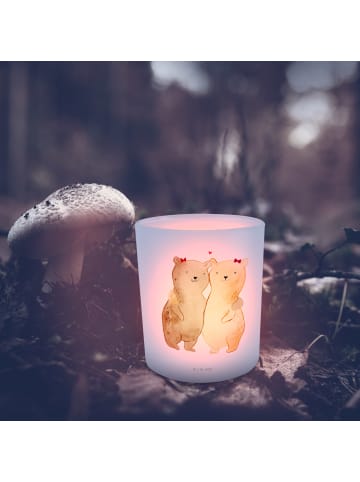 Mr. & Mrs. Panda Kerzen Windlicht Bären Schwestern ohne Spruch in Transparent