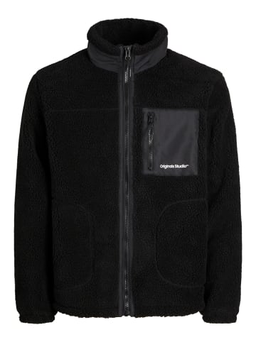 JACK & JONES PLUS Teddyfell Jacke in Black