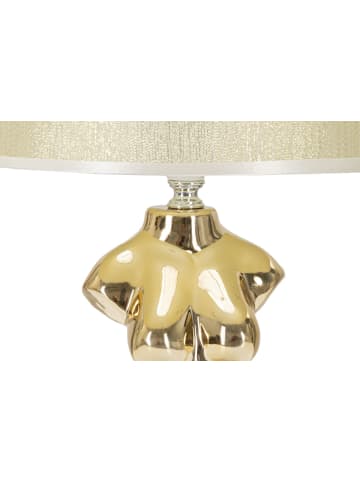 Mauro Ferretti Goldene Keramik-Tischleuchte mit Lampenschirm Ø cm 25x39,5