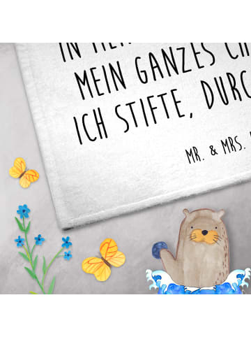 Mr. & Mrs. Panda Gästehandtücher Avocado Glücklich mit Spruch in Weiß