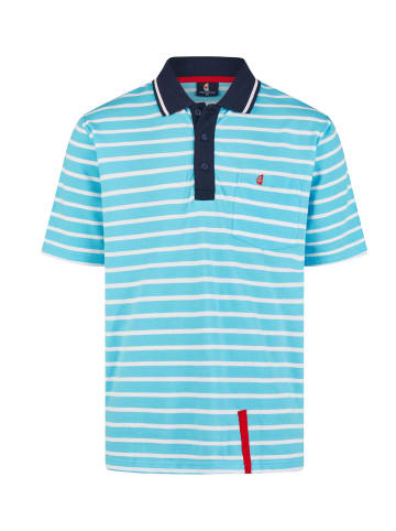 Wind Sportswear Kurzarm Poloshirt in pollblue-weiss