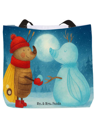Mr. & Mrs. Panda Strandtasche Nachtfalter Schneemann Design ohne... in Weiß