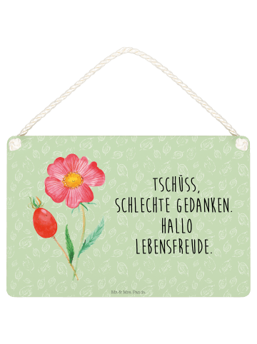 Mr. & Mrs. Panda Deko Schild Blume HageRundunge mit Spruch in Blattgrün