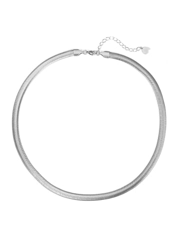 Hey Happiness Halskette Schlangenkette Breit Edelstahl in Silber - (L) 42-47 cm