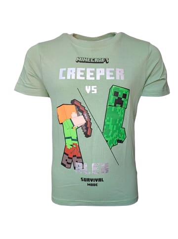 Minecraft T-Shirt Minecraft Creeper vs Alex in Grün