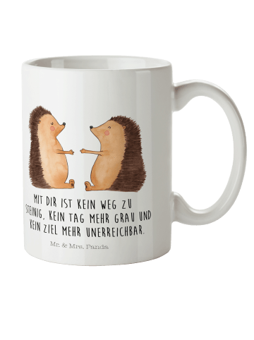 Mr. & Mrs. Panda Kindertasse Igel Liebe mit Spruch in Weiß