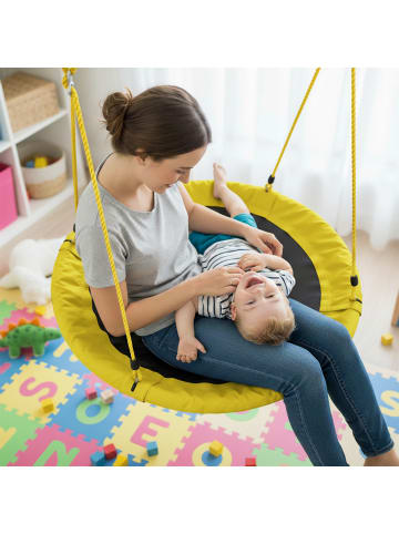 relaxdays Nestschaukel in Gelb - Ø 110 cm