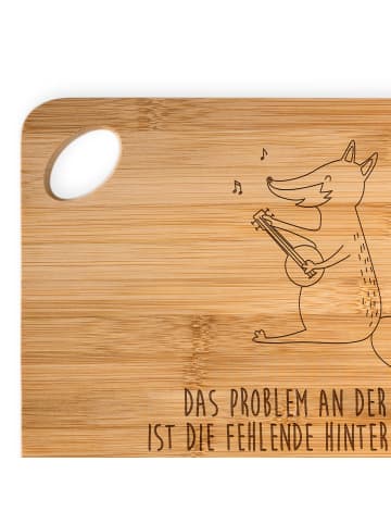 Mr. & Mrs. Panda Frühstücksbrettchen Fuchs Gitarre mit Spruch in Braun