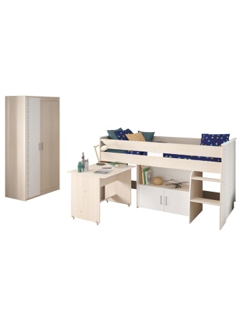 58 aufm Kessel KINDERZIMMER-SET 2-tlg. Parisot Charly 5 Holzdekor Akazie/Weiß