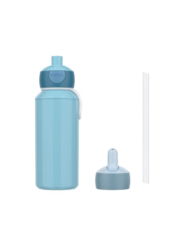 Mepal Pop-Up Trinkflasche + Flip-Up Ersatzdeckel Campus in 400 ml in Cool Blue