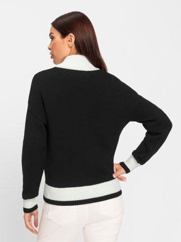Heine Strickjacke in schwarz-ecru-gemustert