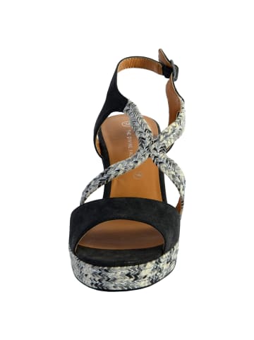 Divine Factory Sandale mit Keilabsatz Schwarz
