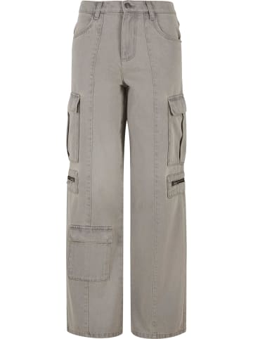 Urban Classics Urban Classics Ladies Loose Utility Denim Pants in lighter dirty washed