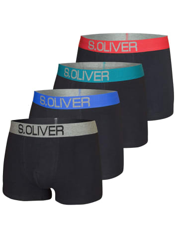 S. Oliver Boxershorts 4er Pack in Schwarz