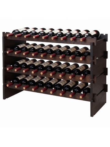 relaxdays Weinregal in Braun - (B)85 x (H)55 x (T)25,5 cm