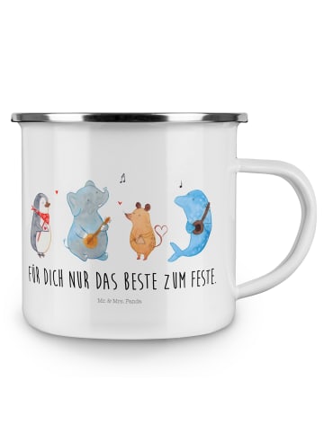 Mr. & Mrs. Panda Emaille Tasse Big Einheit mit Spruch in Weiß