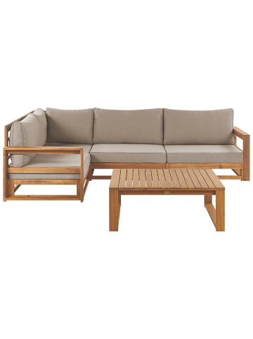 Beliani 2-tlg Lounge Set TIMOR in Braun/Grau/Beige