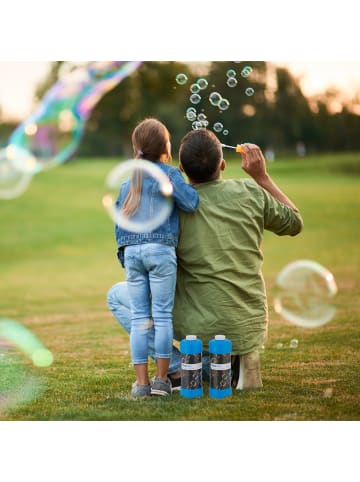 relaxdays 2 x Seifenblasen-Nachfüllflasche in Blau - je 1 Liter