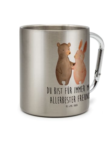 Mr. & Mrs. Panda Edelstahl-Thermobecher Bär und Hase Umarmen mit... in Silber
