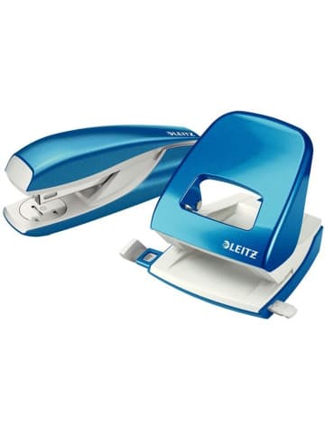 Leitz Locher NeXXt 5008 und Heftgerät NeXXt 5502 im Set blau metallic