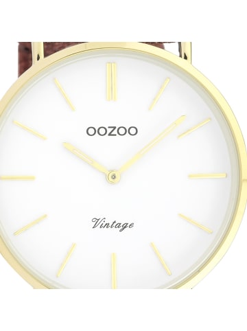 Oozoo Armbanduhr Oozoo Vintage Series braunrot groß (ca. 40mm)