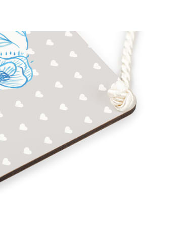 Mr. & Mrs. Panda Wandbild Holz Mäuse Herz ohne Spruch in Grau Pastell