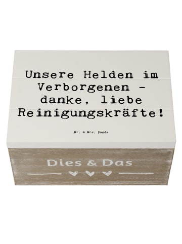 Mr. & Mrs. Panda Aufbewahrungsbox Spruch Reinigungskraft Helden ... in Weiß